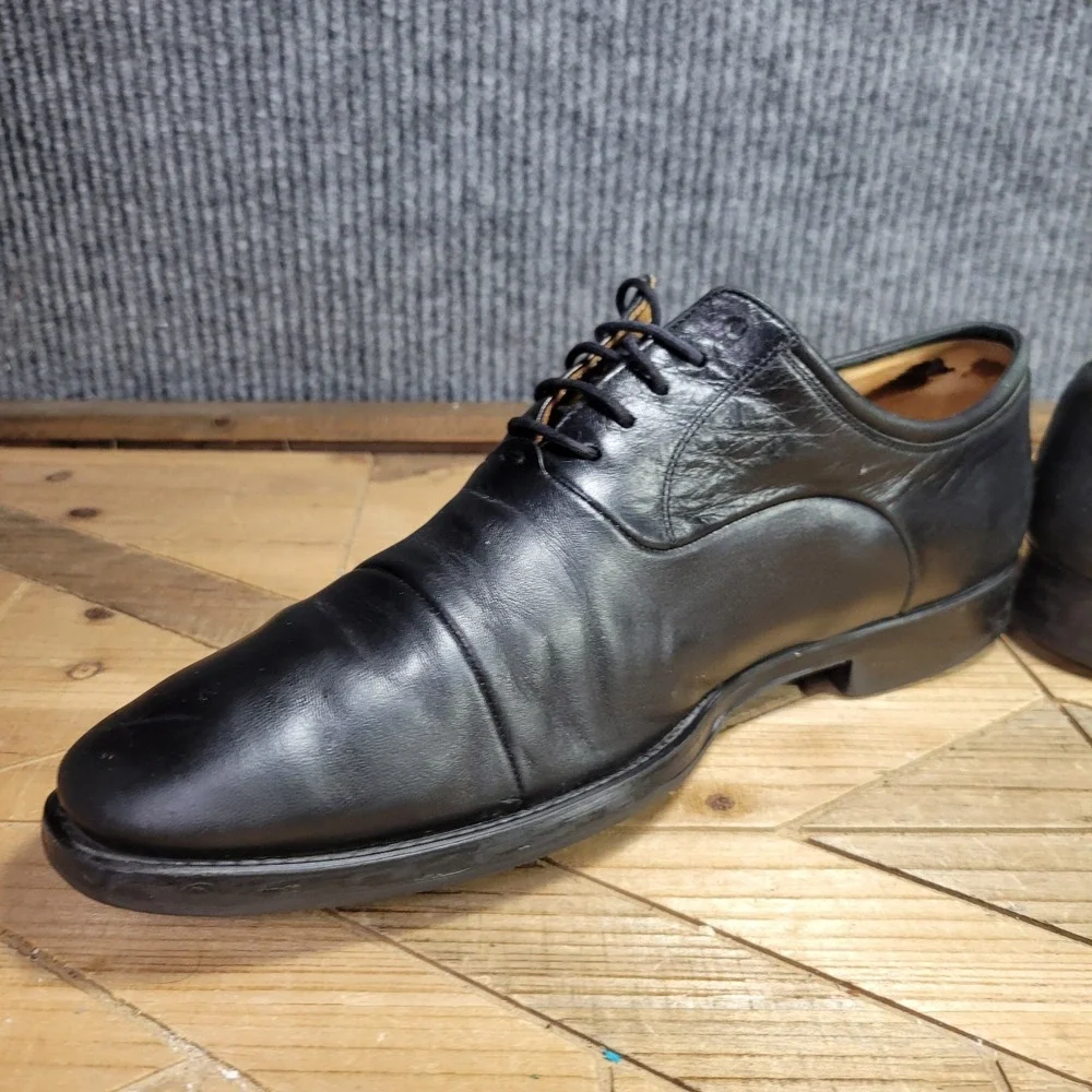MAGNANNI Federico Black Leather CapToe Oxford Dress Shoes‎ Men's Size 9D Spain